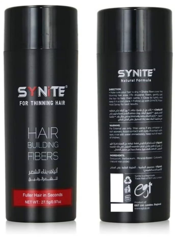 SYNITE Hair Building Fibers for Thinning Hair (Dark Brown) | Hair Powder for Thinning Hair & Bald spots 27.5g Bottle | Fuller Hair Look Thicker in Seconds - Image 1